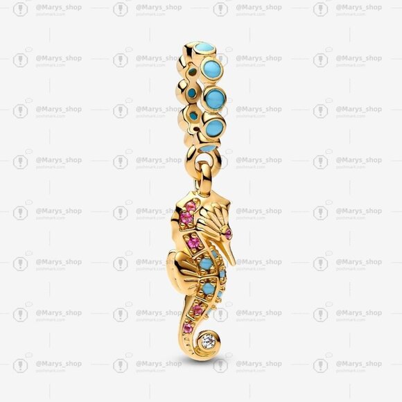 Pandora Seahorse Dangle Charm - Picture 1 of 2
